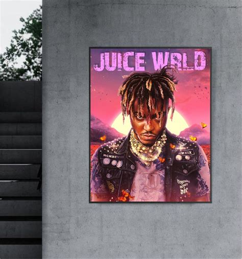 Juice Wrld Wall Art Legends Never Die Poster Rap Art Etsy