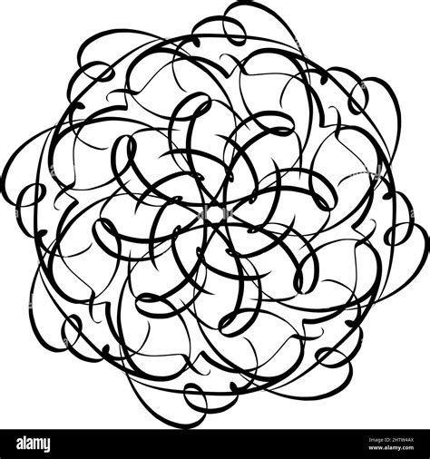 Distorted Sketch Radiating Abstract Shape Vector Illustration Stock