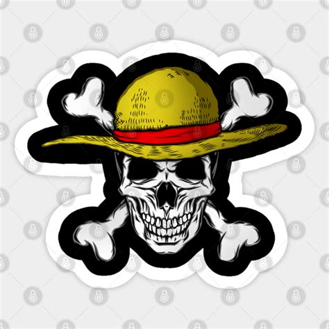 Straw Hat Pirate Skull One Piece Sticker Teepublic