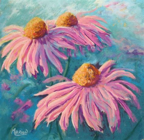 Marions Floral Art Blog Dancing Rudbeckias Pastel Painting