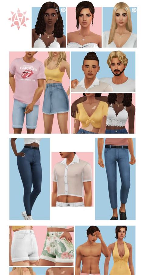Axa 2019 36 Cas Items For Male And Female Sims Sims Sims 4 Mods