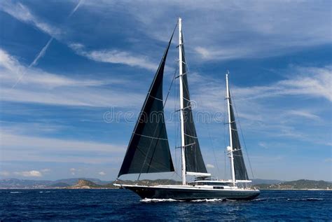 Two Masted Yacht In The Mediterranean Sea Stock Image Image Of