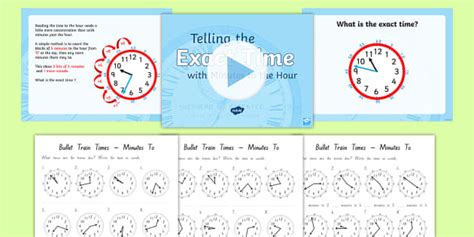Telling The Time Exact Minutes To Task Setter Differentiated Lesson