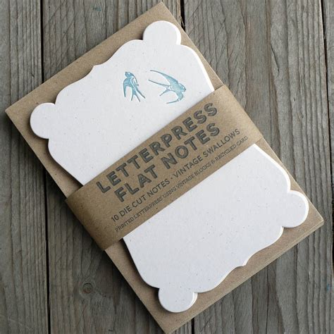 Design & print your own personalized note cards at staples. Vintage Swallows Letterpress Note Cards By Print For Love | notonthehighstreet.com