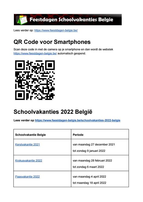 Schoolvakanties 2022 Belgie Exacte Datums Op Kalender By Rolf Van
