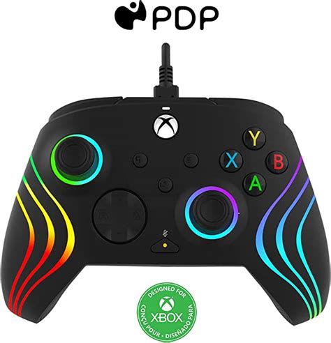 Pdp Afterglow Wave Led Wired Controller For Xbox Series Xs Black Tr