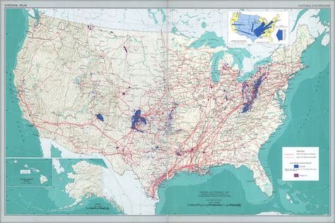 24x36 Gallery Poster Map Natural Gas Pipelines United States Pb1970