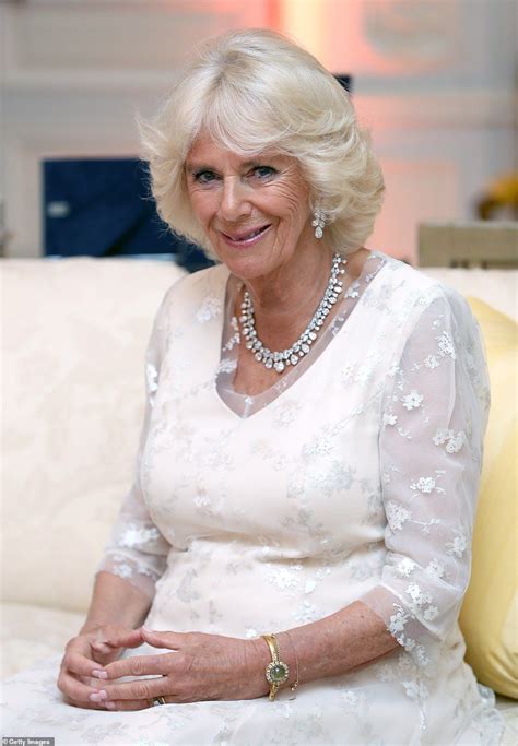 Camilla Dazzles In An Embroidered White Gown For Dinner Camilla Duchess Of Cornwall Duchess