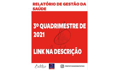 Relatório De Gestão Da Saúde 3º Quadrimestre De 2021