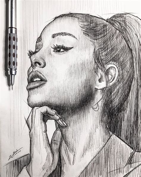 Sketch Portrait Artist On Instagram “who Loves Ariana Grande 🏼————————————— 👥 Follow The Page