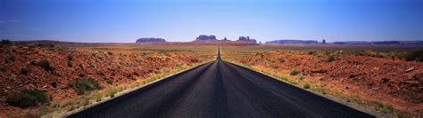 Nature Landscape Desert Highway Dual Screen Wallpapers