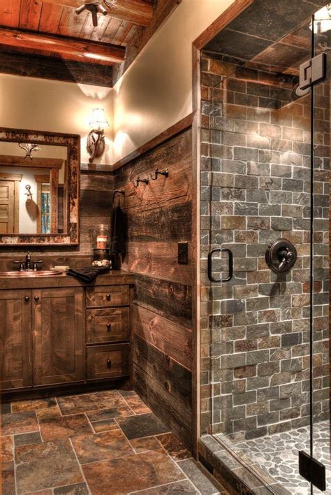 30 Rustic Slate Tile Bathroom