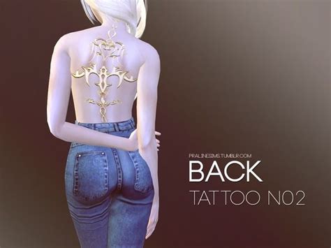 Pralinesims Back Tattoo N02 Sims 4 Tattoos Sims 4 Sims