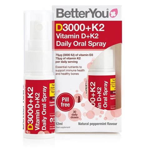 BetterYou Vitamin D3000 K2 Daily Oral Spray 12ml