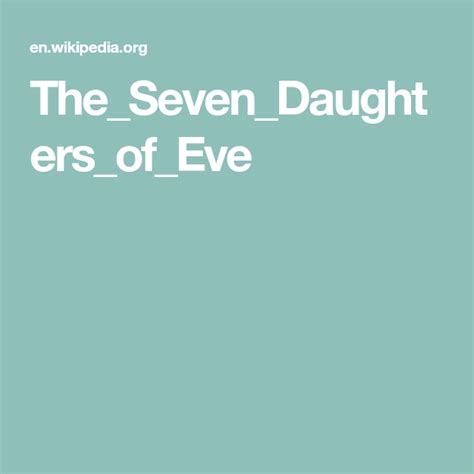 Thesevendaughtersofeve The Seven Seventh Eve