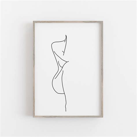 Woman Figure Drawing Female Figure Print Black White Poster Etsy
