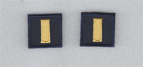 Lt Lieutenant Gold On Navy Blue Small 1 Sew On Collar Patches