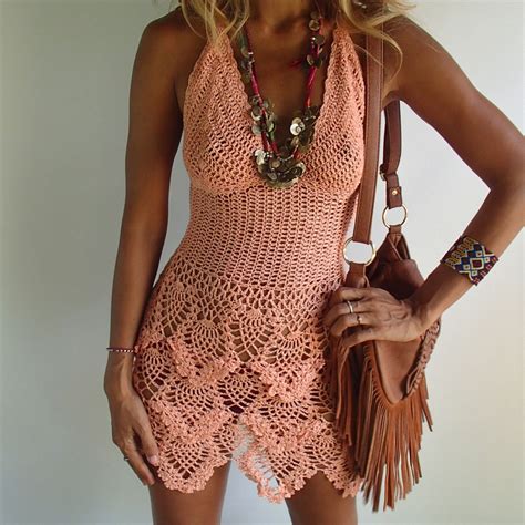 Handmade Crochet Dress Boho Dress Beach Dress 11 Colors Di PadMa88 Su