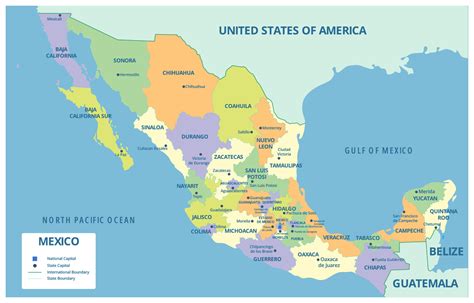México Detalhado Mapa Com Estados 20552645 Vetor No Vecteezy