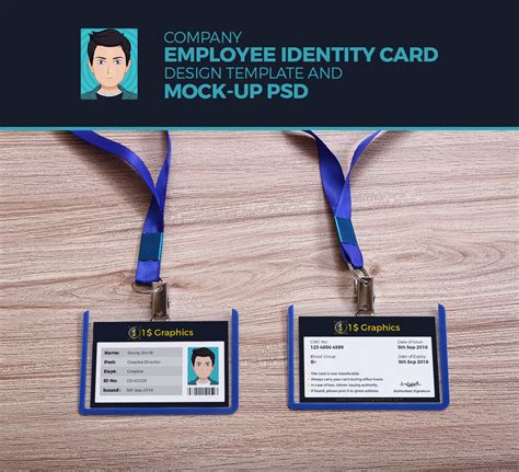 Company Employee Identity Card Design Template And Mock Up Psd One