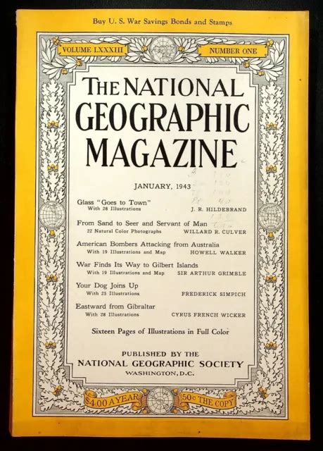 Vintage National Geographic Magazine January 1943 Wwii Australia