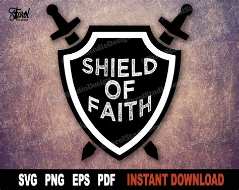 Svg Files Shield Of Faith Svg Sublimation Png Svg Files For Etsy