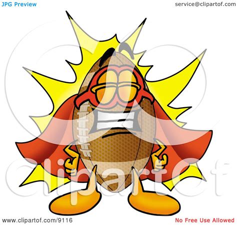 Clipart Picture Of A Football Mascot Cartoon Character