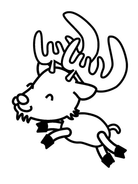 Coloriage renne de Noël  24 dessins à imprimer gratuitement