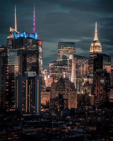 Midtown Manhattan At Night By Evmeyer Photo New York New York City