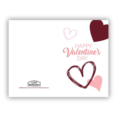 Scattered Hearts Valentines Day Card Printable In Lds Valentines