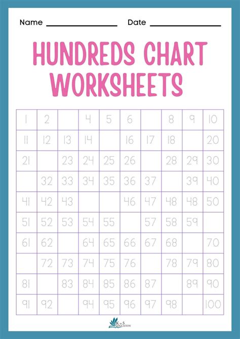 Missing Numbers Worksheet Hundred Chart Pdf Free