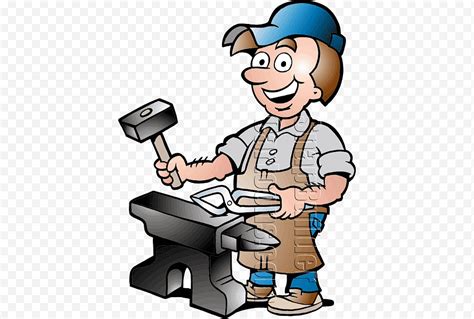 Hammer Blacksmith Cartoon Anvil Logo Drawing Printing Job Png