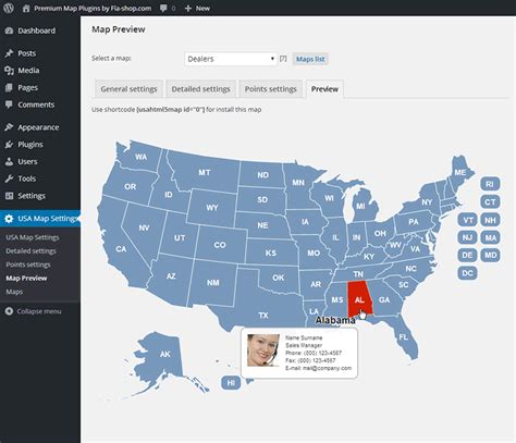 Us Interactive Html5 Map For Wordpress