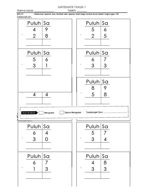 Soalan Matematik Tahun 1 Pdf  I Wear The Trousers