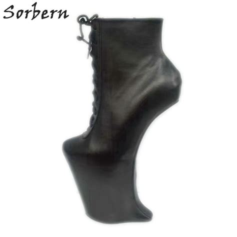 sorbern custom short boot heelless sexy fetish high heel booties hoof platform shoes performance
