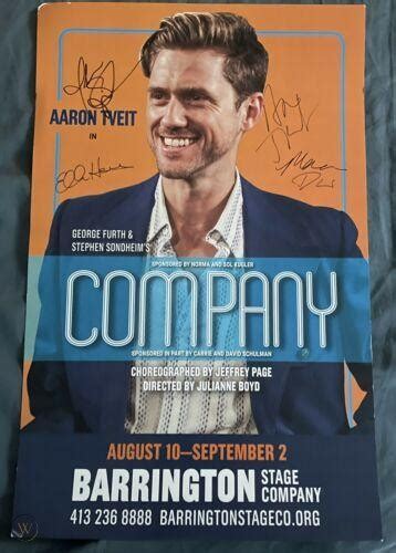 Aaron Tveit Company Poster Barrington Stage Signed By Cast 3928185992