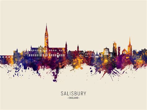 Salisbury England Skyline Digital Art By Michael Tompsett