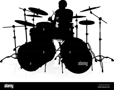 Musician Drummer Silhouette Stock Vector Image Art Alamy