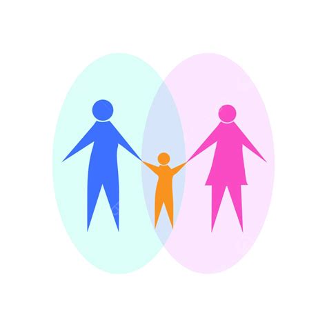 Symbolic Silhouette Of A Man And Woman Holding The Hands Of A Child