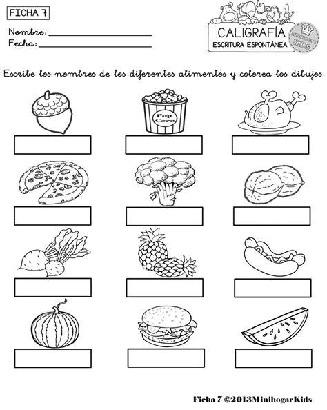 Fichas De Los Alimentos Para Colorear Imagui