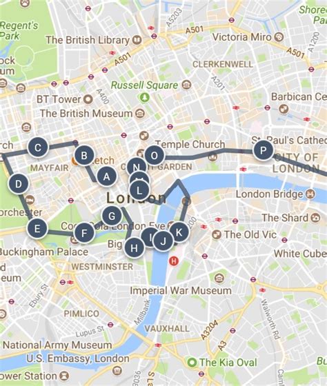 Sightseeing London Map Walking Route Best Tourist Places In The World