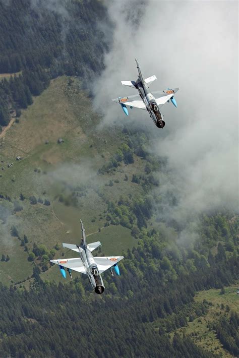 Photo taken at in flight in romania on august 23, 2018. MIG-21 Lancers in flight over Transylvania, Romania | Mig ...