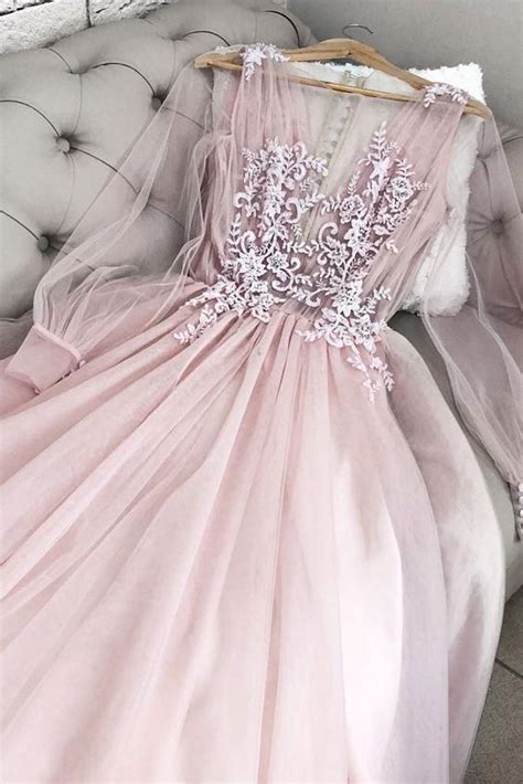 Pink V Neck Tulle Long Prom Dress Pink Tulle Evening Dress M On Luulla