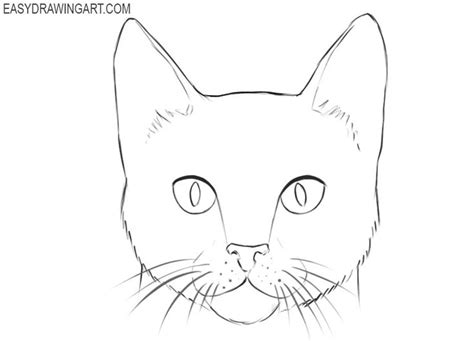 How To Draw A Cat Face Easy Drawing Art Cat Face Drawing Easy