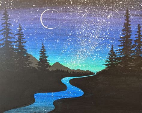 Pin By Sanya Methab On Coasters In 2020 Night Sky Painting Acrylic