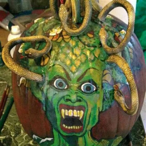 Medusa Pumpkin Scary Pumpkin Carving Halloween Pumpkins Painted