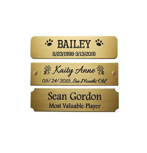 Engraved Solid Brass Plate Picture Frame Art Label Name Tag Etsy