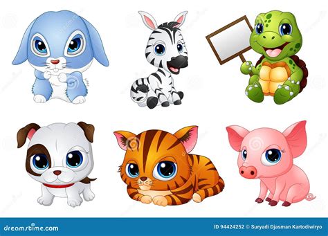 Cute Animals Cartoon Set Stock Vector Illustration Of Cute 94424252
