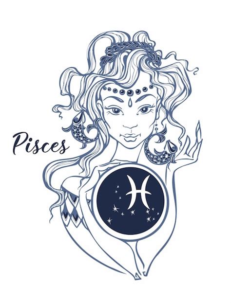 Premium Vector Zodiac Sign Pisces A Beautiful Girl Horoscope