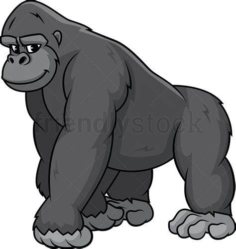 Wild Gorilla Cartoon Clipart Vector Friendlystock